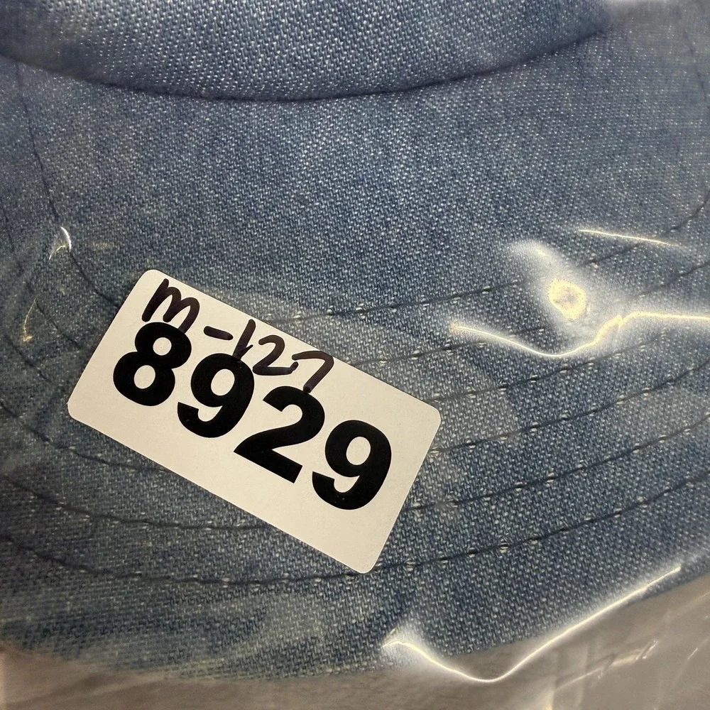 Adidas Hat Cap Snap Back One Size Blue‎ Denim Trefoil Patch Mesh Trucker Mens